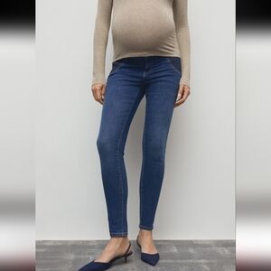 MNG MANGO | Women's Med Wash Low Waist Ankle Length Maternity Skinny Jeans